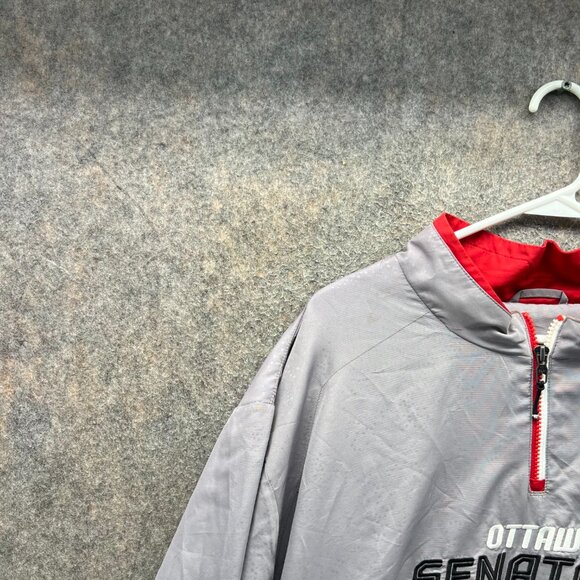 Ottawa Senators Jacket Men 2XL Gray Red Pullover NHL Center Ice Reebok Anorak - Picture 6 of 11